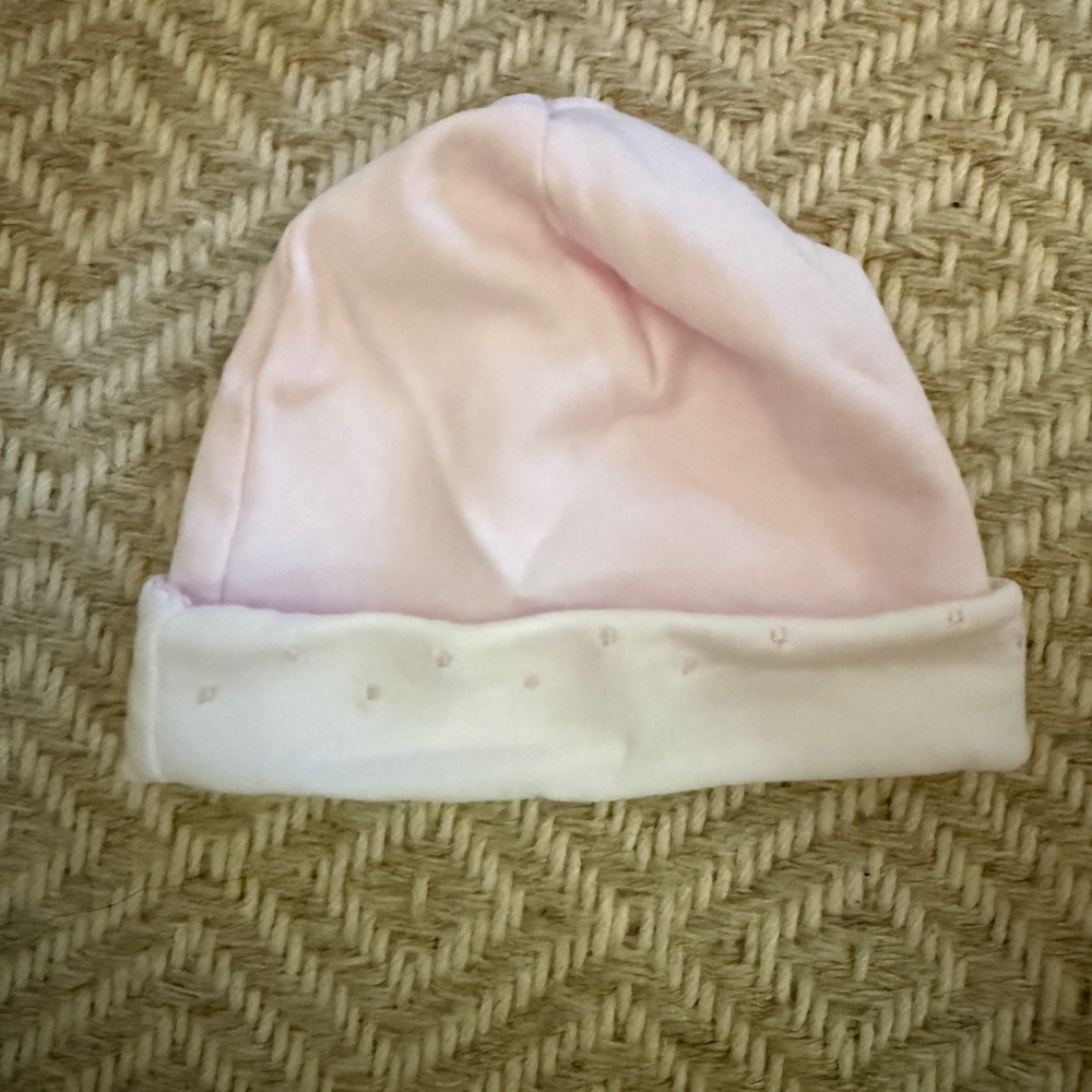 Kissy kissy cotton Pink and White Baby Hat